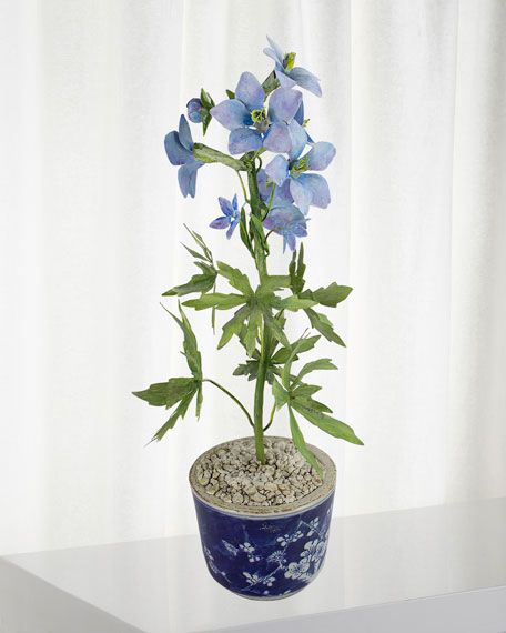 Charlotte Moss for Tommy Mitchell Delphinium July Birth Flower in Ceramic Pot | Bergdorf Goodman