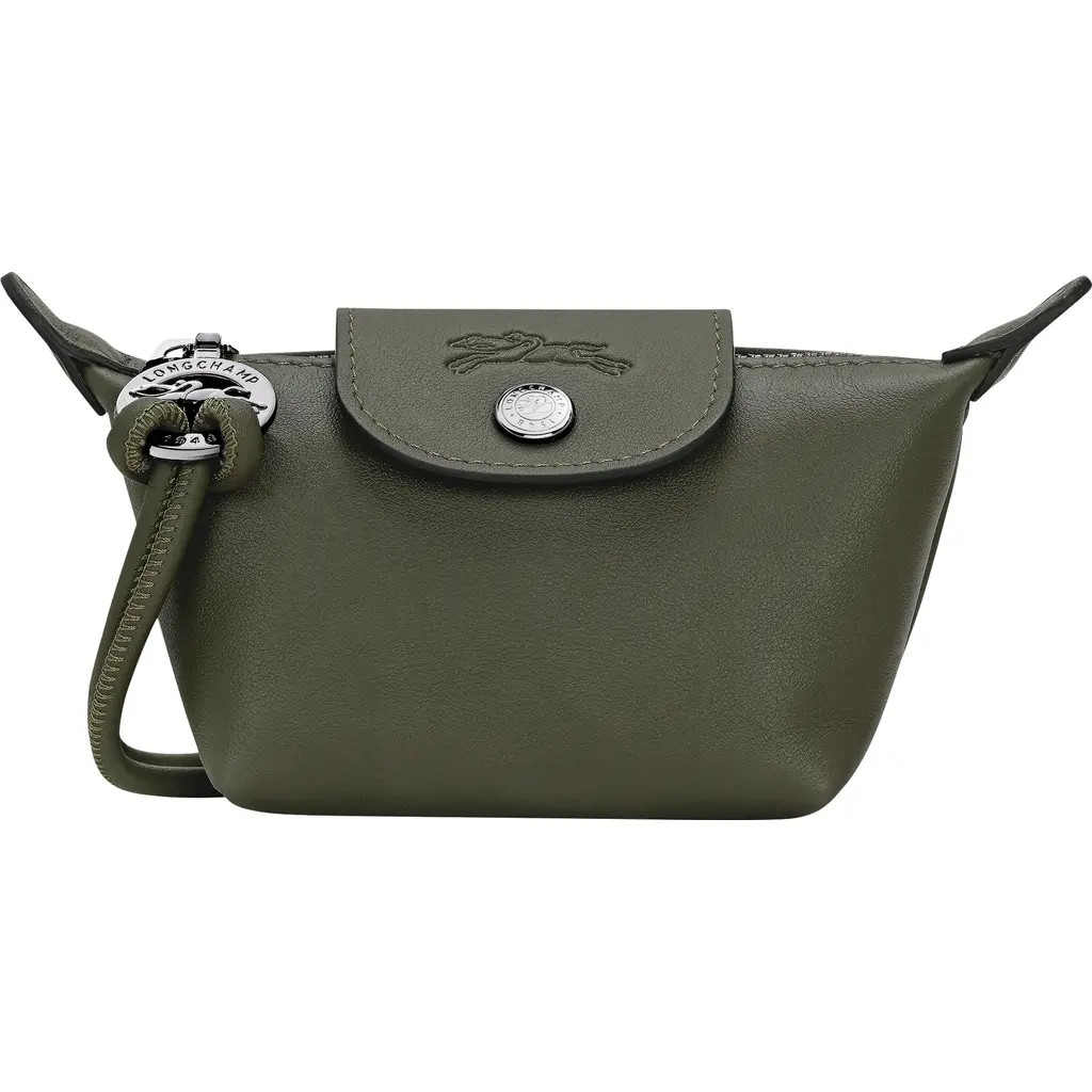 Longchamp Le Pliage Xtra Leather Coin Purse in Fir at Nordstrom | Nordstrom