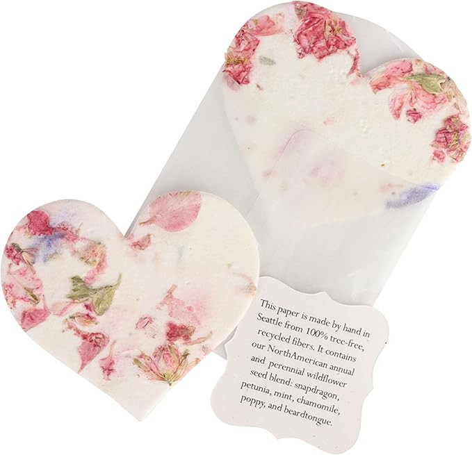 Set of 24 Pink Heart – Plantable Seed Paper for Weddings, Gifts, and Life Events | Amazon (US)