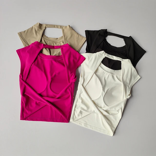 Camiseta deportiva con almohadilla fija sin espalda para mujer, de secado rápido Chaleco Ajustad... | AliExpress (US)