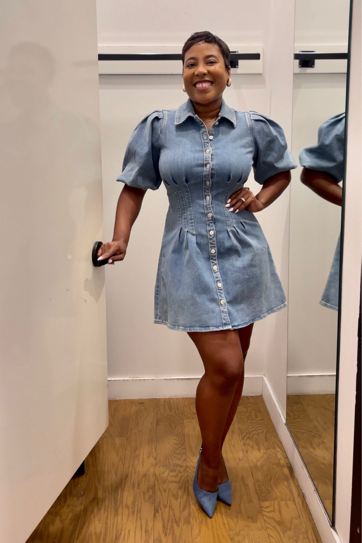 Puff sleeve denim dress

#countryconcert
#denimdress
#denimoutfit
#summeroutfit 
#summerdress

#LTKSeasonal