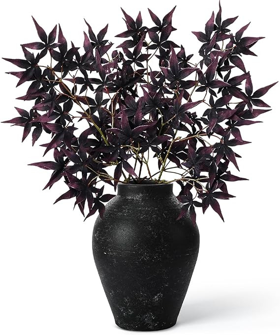 Janinka 29" Fall Artificial Japanese Maple Leaves Stem Fake Fall Maple Leaves Stem Autumn Faux Bu... | Amazon (US)