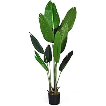 Goplus 5Ft Fake Banana Tree, Artificial Bird of Paradise Plant for Indoor Outdoor, Potted Greener... | Amazon (US)