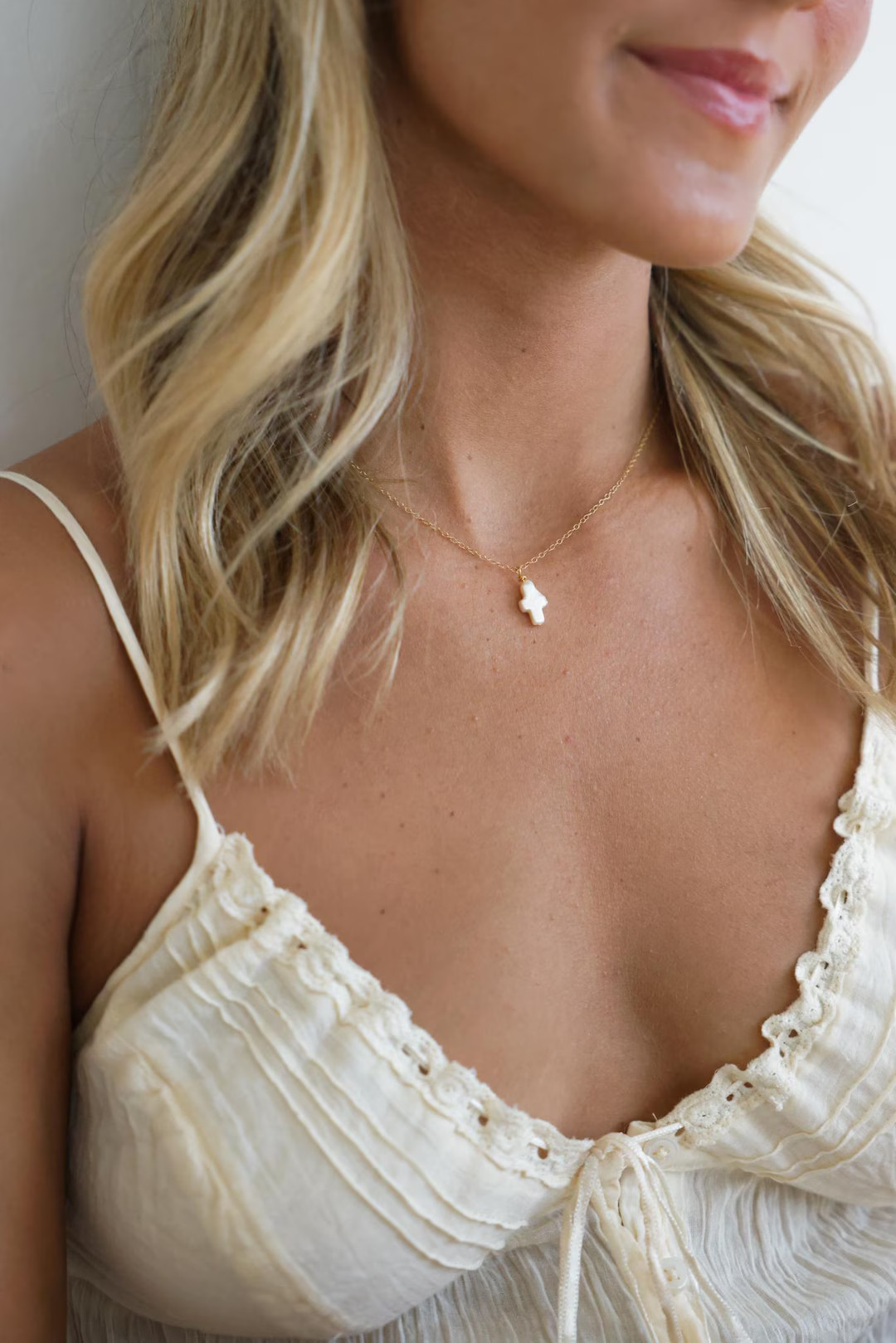 Baroque Pearl Cross Necklace: Gold Filled Chain, Freshwater Pearl Pendant | Etsy (US)