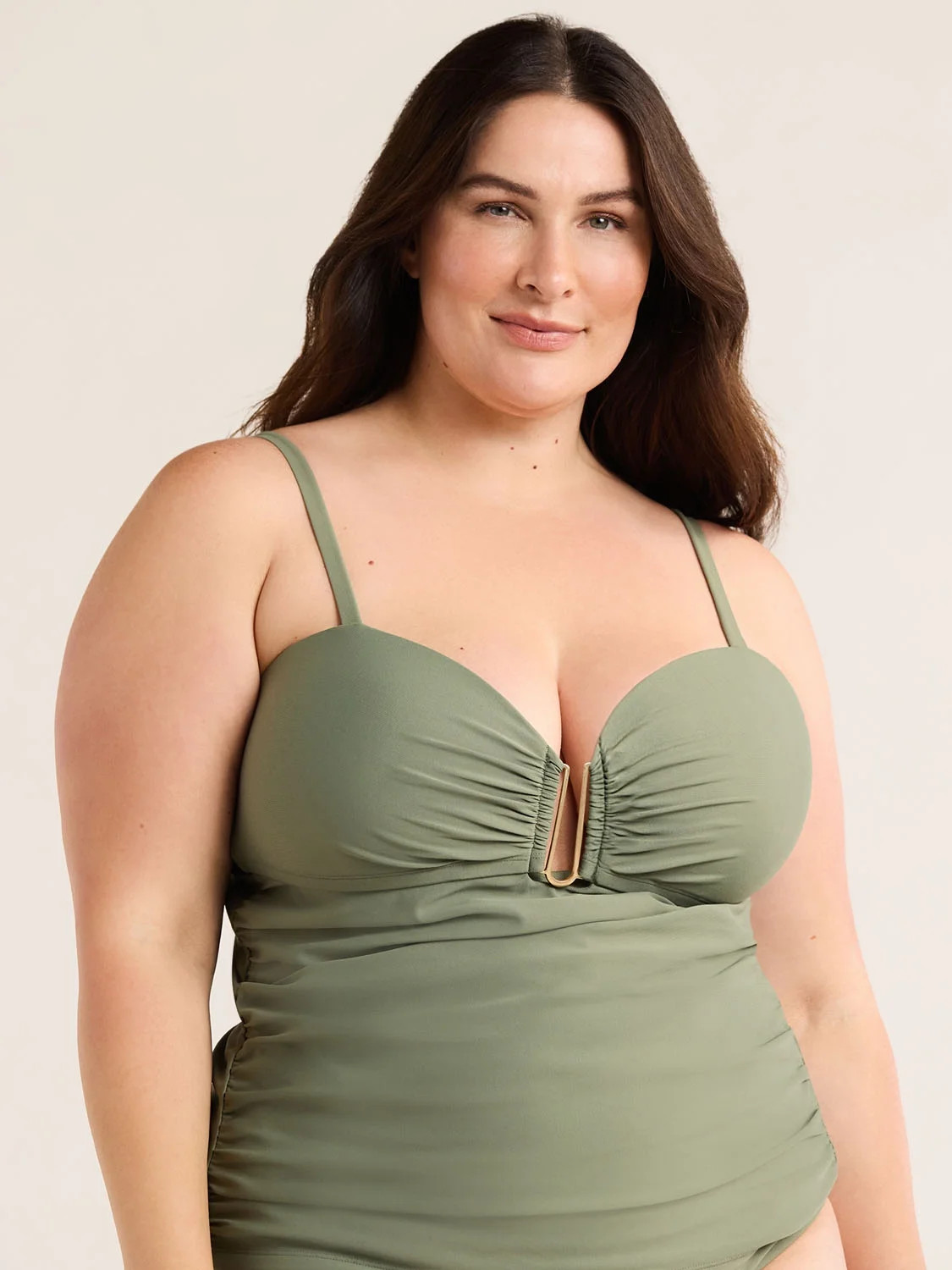 Time and Tru Women's and Women's Plus Ruched Tankini Swim Top, Sizes S-3X | Walmart (US)