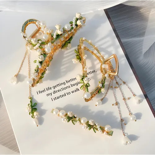 Rodiv - Faux Pearl Flower Hair Claw / Hair Clip | YesStyle Global