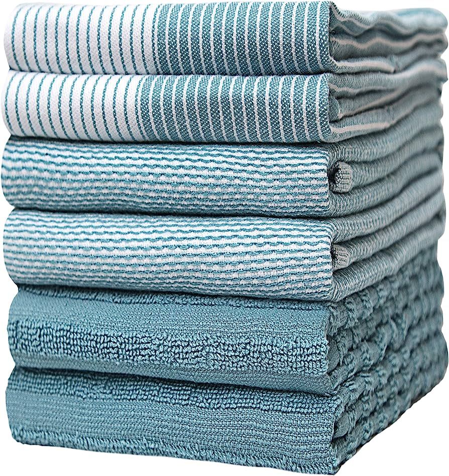 Premium Kitchen Towels (20”x 28”, 6 Pack) | Large Cotton Hand Dish Flat & Terry Towel Highly ... | Amazon (US)