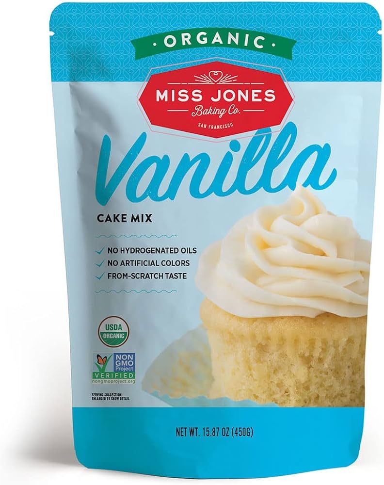 Miss Jones Baking Organic Yellow Cake and Cupcake Mix, Non-GMO, Vegan-Friendly, Moist and Fluffy:... | Amazon (US)