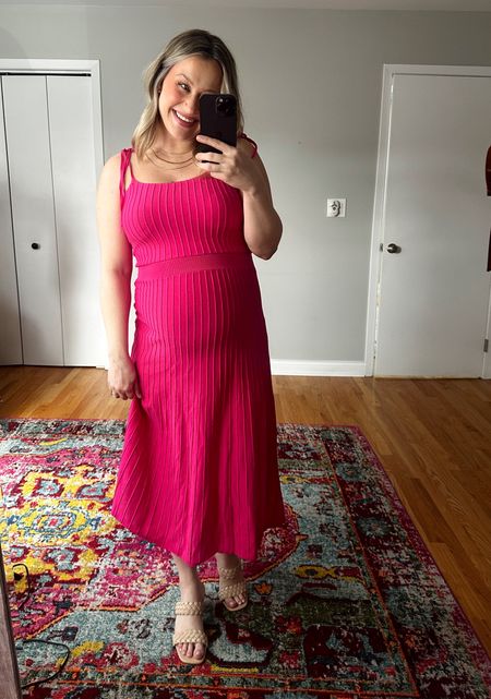 This dress would be perfect for a baby shower! Not maternity but fits over a bump #summerdress #pinkdress #maternity #amazonfashion #amazonfinds #springdress 

#LTKshoecrush #LTKfindsunder50 #LTKbump
