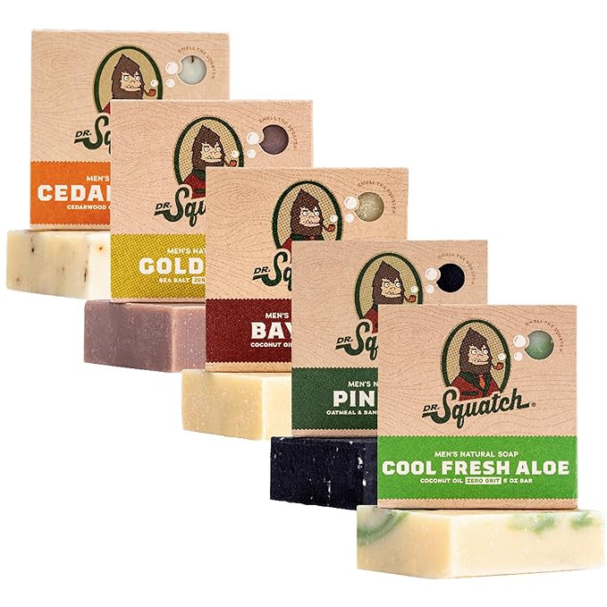 Dr. Squatch Natural Bar Soap for Men - Cold Process Soap with No Harsh Chemicals - Cool Fresh Alo... | Amazon (US)