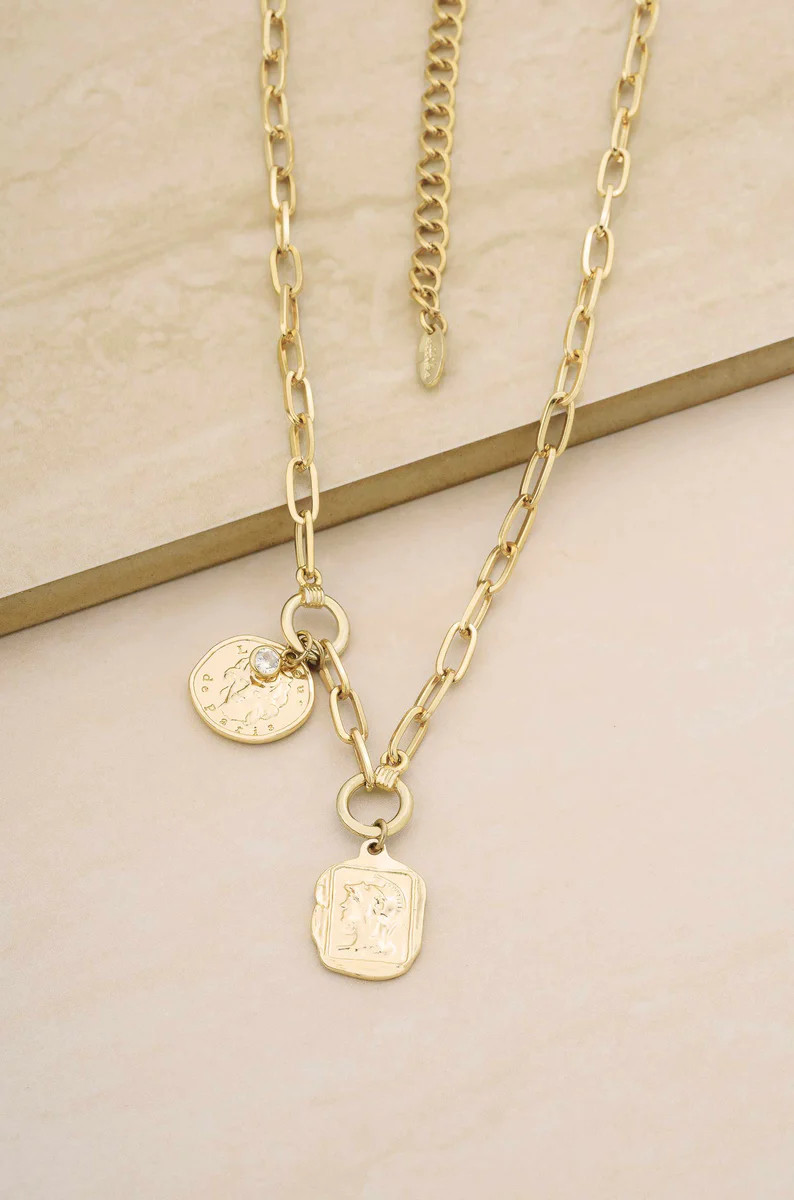 Your Everyday Chain and Charm 18k Gold Plated Necklace | Ettika