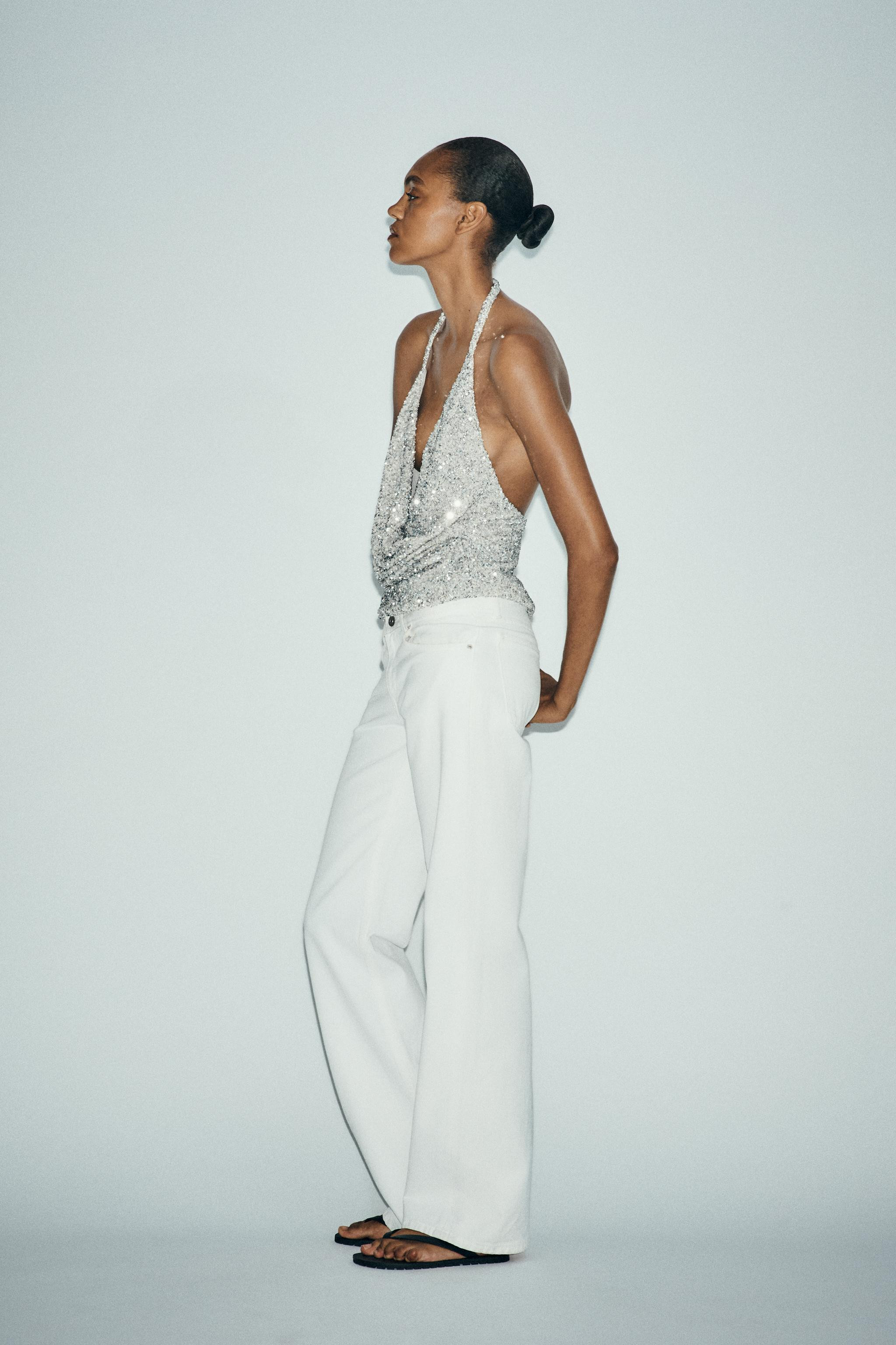 RUCHED SEQUIN TOP | Zara US