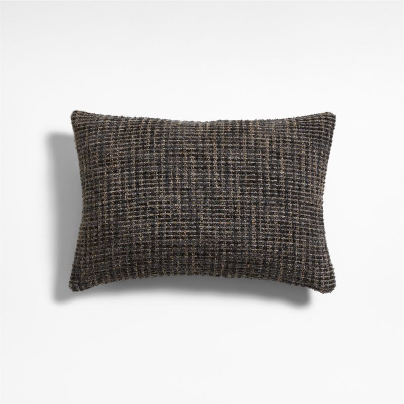 Tricote Tweed 22"x15" Smoke Grey Multi Throw Pillow Cover by Athena Calderone | Crate & Barrel | Crate & Barrel