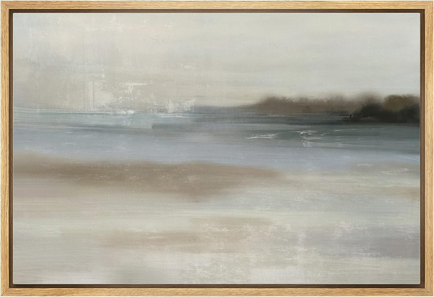 SIGNLEADER Framed Canvas Print Wall Art Pastel Gray Blue Watercolor Landscape Abstract Shapes Ill... | Amazon (US)