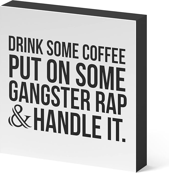 Barnyard Designs Coffee Sign, Inspirational Wood Box Sign, Funny Office Kitchen Desk Decoration H... | Amazon (US)