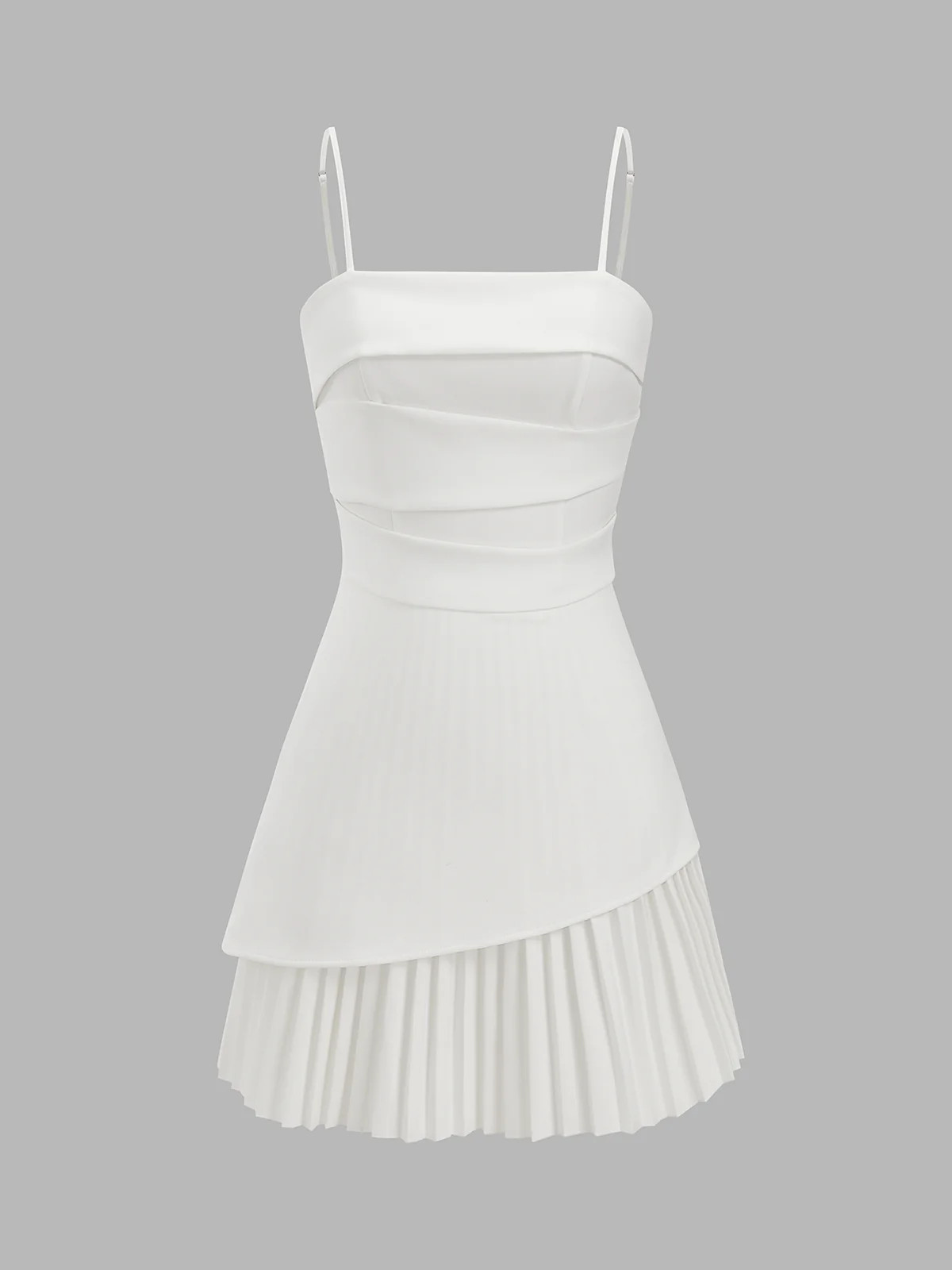 Pleated Hem Asymmetrical Cami Mini Dress | Commense