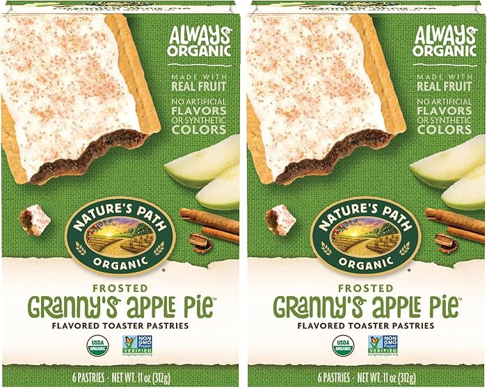 Nature's Path Organic Toaster Pastries, Frosted Granny's Apple Pie, 6 Count (Pack of 2) | Amazon (US)