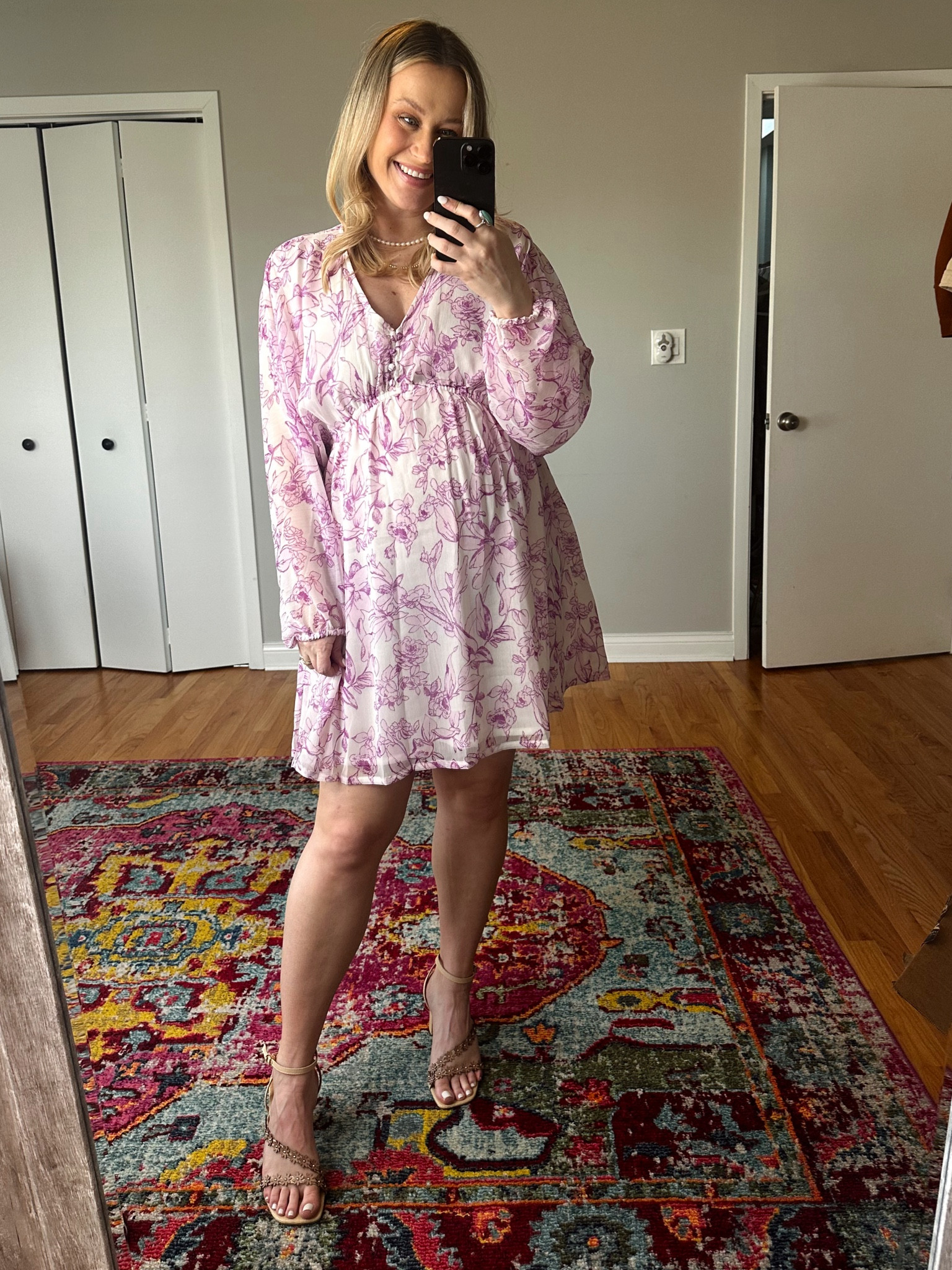 This is the perfect Easter dress and 20% off right now, not maternity but fits over the bump perfectly, wearing a size medium. #springdress #vacationoutfit 

#LTKshoecrush #LTKbump #LTKsalealert