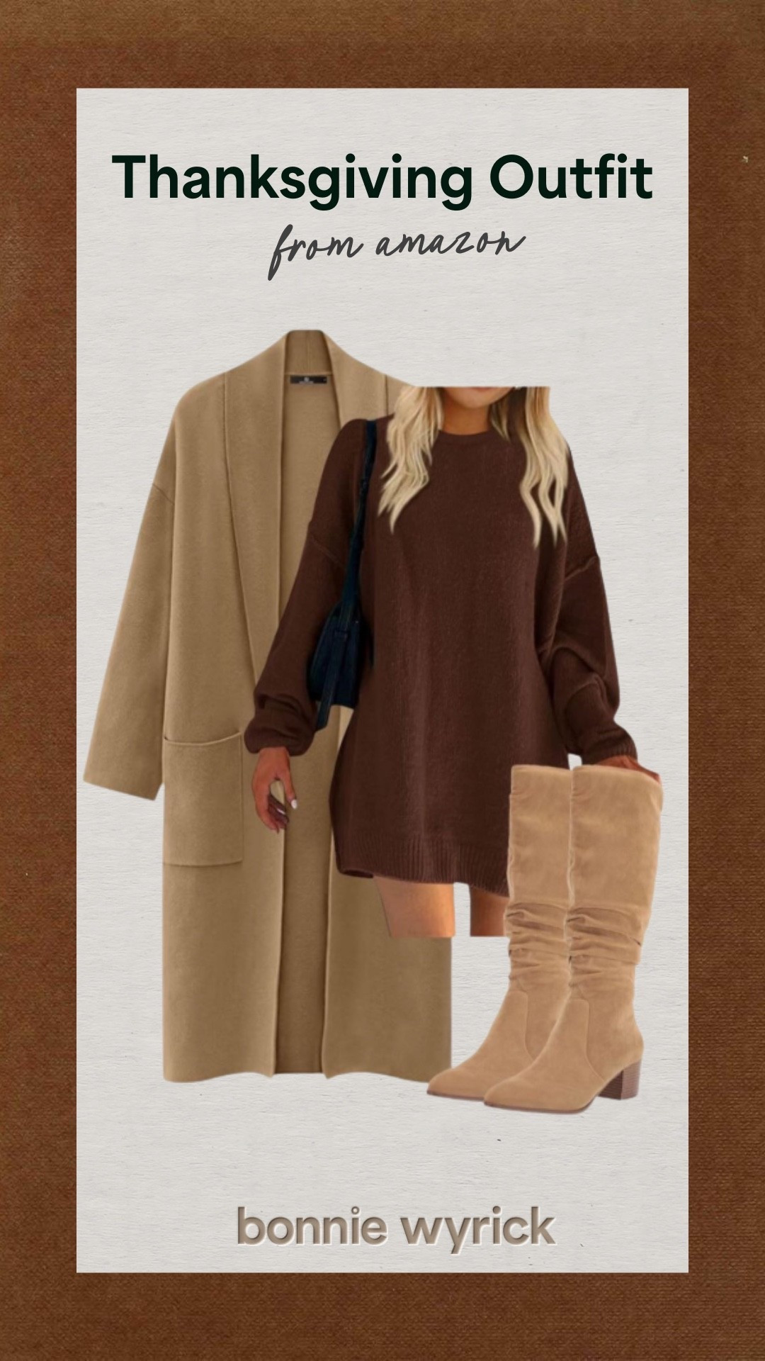 Thanksgiving outfit idea from Amazon! Midsize fall outfit idea, fall fashion, midsize fashion, trendy fashion, fall sweater dress, fall boots, fall coat, women’s fashion

#LTKStyleTip #LTKMidsize #LTKSeasonal