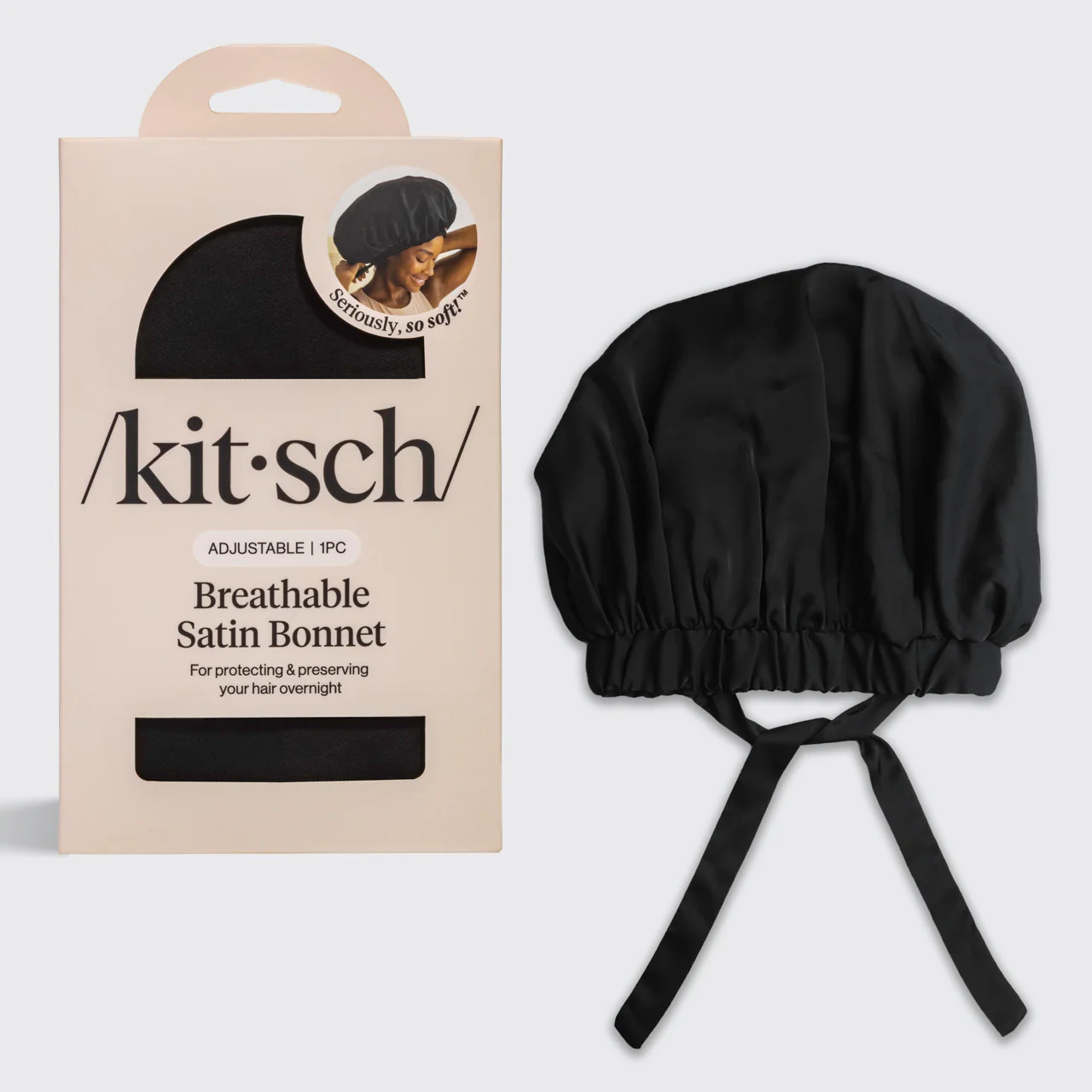 Black Satin Bonnet - XL | Kitsch