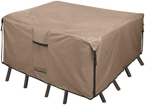 ULTCOVER Square Patio Heavy Duty Table Cover - 600D Tough Canvas Waterproof Outdoor Dining Table ... | Amazon (US)