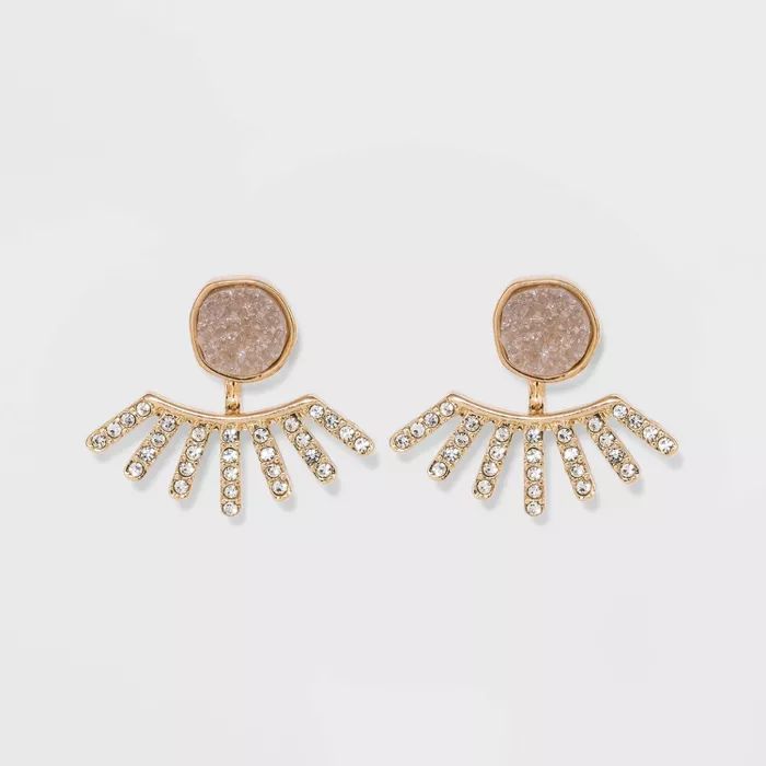 SUGARFIX by BaubleBar Crystal Ear Jackets with Druzy - Light Gray | Target