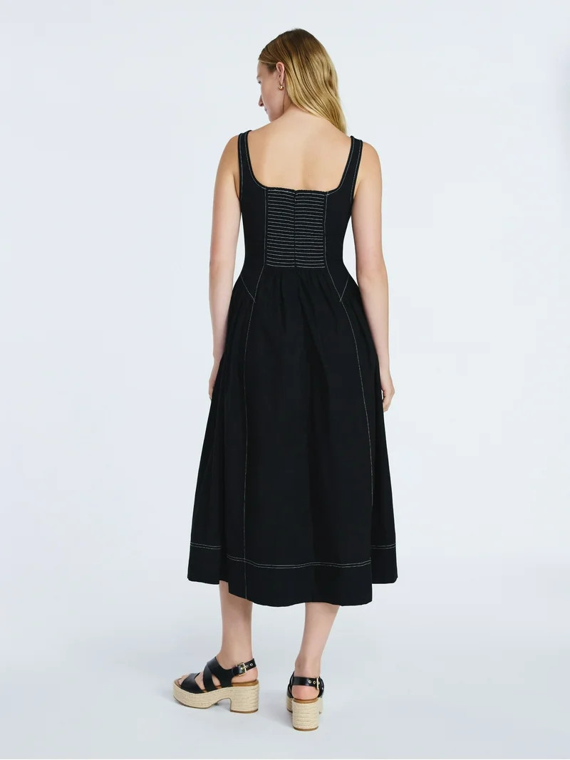 Free Assembly Women's and Women's Plus Sleeveless Cotton Panel Maxi Dress, Sizes XS- 4X | Walmart (US)