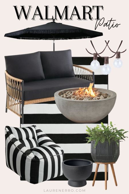 Walmart patio finds!
.
.
.
patio rug, patio loveseat, outdoor furniture, fire bowl, string lights, patio umbrella, outdoor planters, outdoor rug, Serena and Lily dupe

#LTKhome #LTKfamily #LTKSeasonal