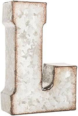 Galvanized Metal 3D Letter L | Amazon (US)