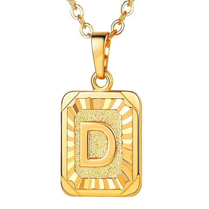 U7 Monogram Necklace A-Z 26 Letters Pendants 18K Gold/Platinum Plated Initial Necklaces for Women... | Amazon (US)