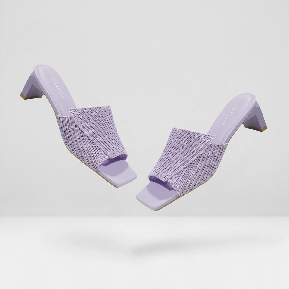 Square-Toe Slide Heels | VIVAIA