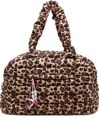 OMG Accessories Kids' Leopard Print Scrunch Medium Duffle Bag | Nordstrom | Nordstrom