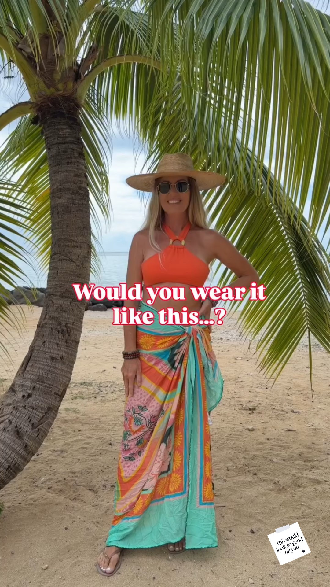 Would you make a halter wrap dress from a sarong 👀? YES or NO ?

Obsessed with this sarong, absolutely gorgeous colors and i was surprised how big it is - 66” x 52” 

Say SARONG and I’ll immediately send you all the info 🌺🔗😘

#sarong #diydress #beachwear