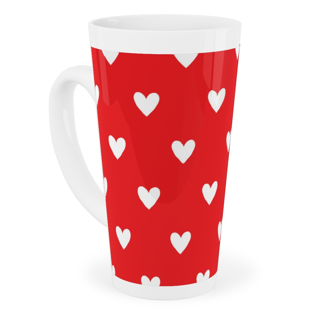 Mugs: Love Hearts - Red Tall Latte Mug, 17oz | Shutterfly