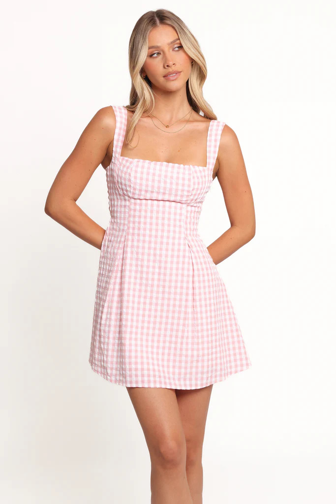 Althea Mini Dress - Pink Gingham | Petal & Pup (US)
