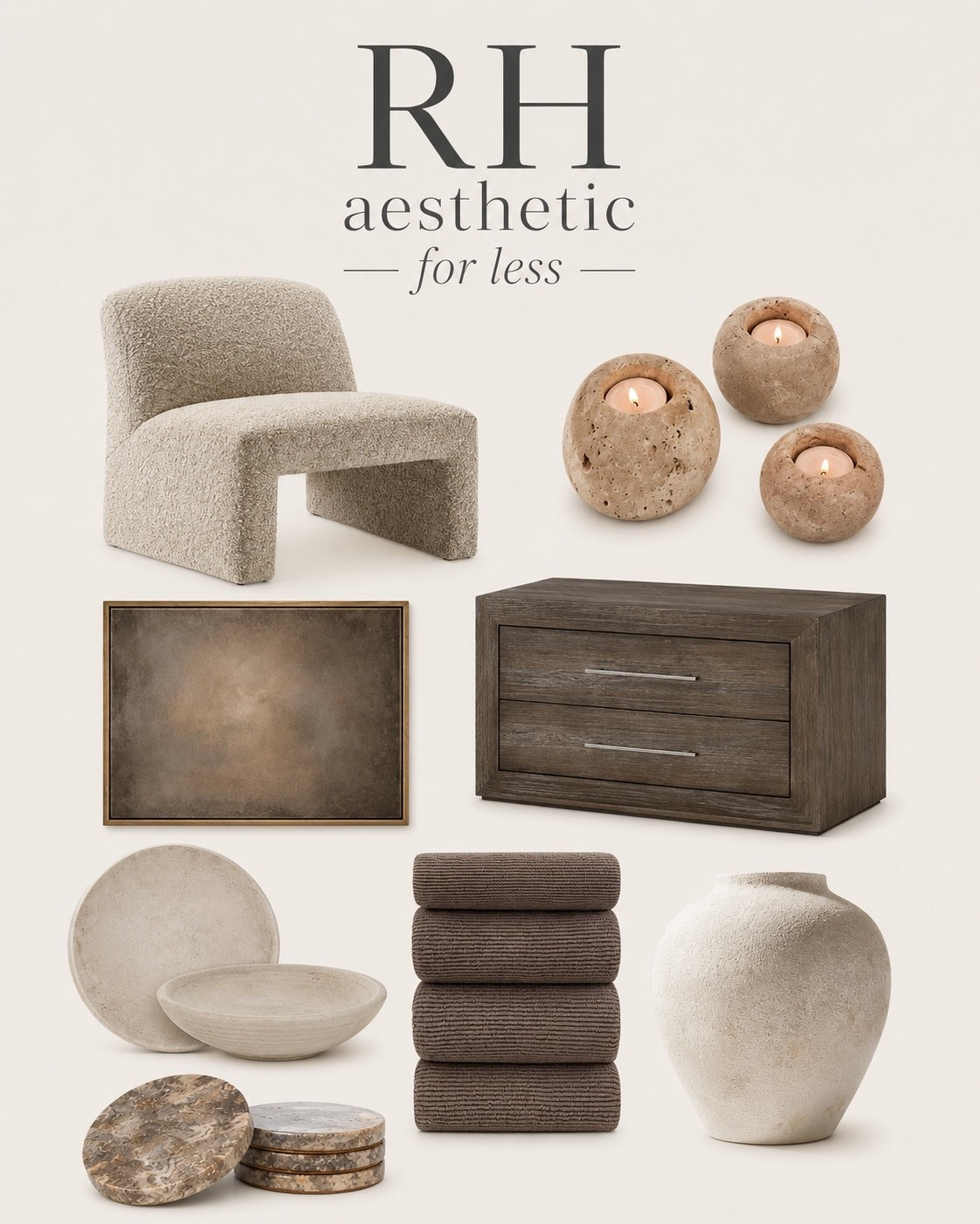 RH Aesthetic for Less

Collected pieces that give that elevated RH-inspired look without the designer price tag. Soft textures, warm woods, moody neutrals, organic shapes, and timeless pieces that create a cozy, layered home.

#LTKHome #LTKSaleAlert