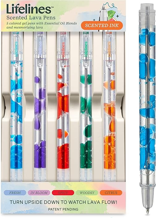 Lifelines Scented Lava Gel Pen Set, 5-Pack (Multi-Color) - 0.5mm Colored Gel Pens Infused with Sc... | Amazon (US)