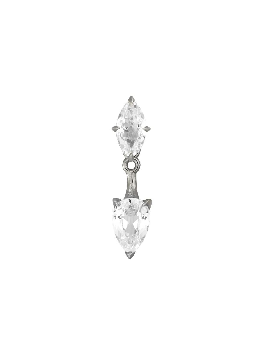 MARQUIS AND PEAR LAB-GROWN WHITE SAPPHIRE EAR JACKET EARRING | Dorsey