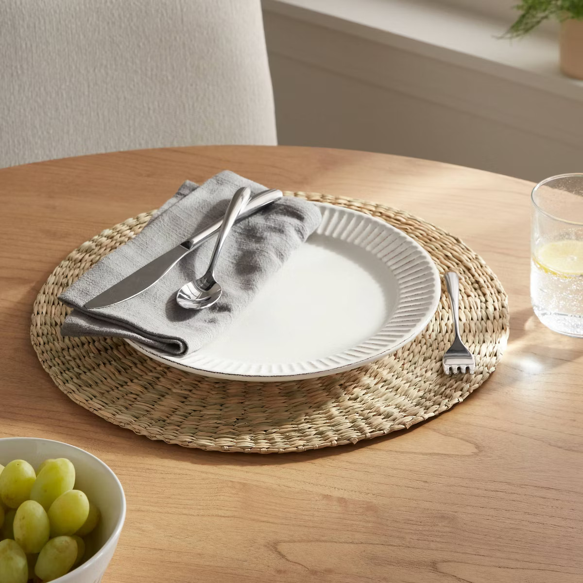 15" Round Woven Seagrass Charger Natural - Threshold™ | Target