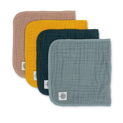 Parker Baby 4 Pack Muslin Cotton Burp Cloths - Dune | Target