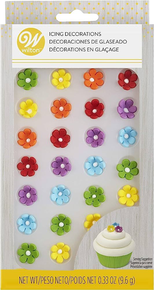 Wilton Mini Daisy Multi-Color Icing Decorations, 32-Count | Amazon (US)