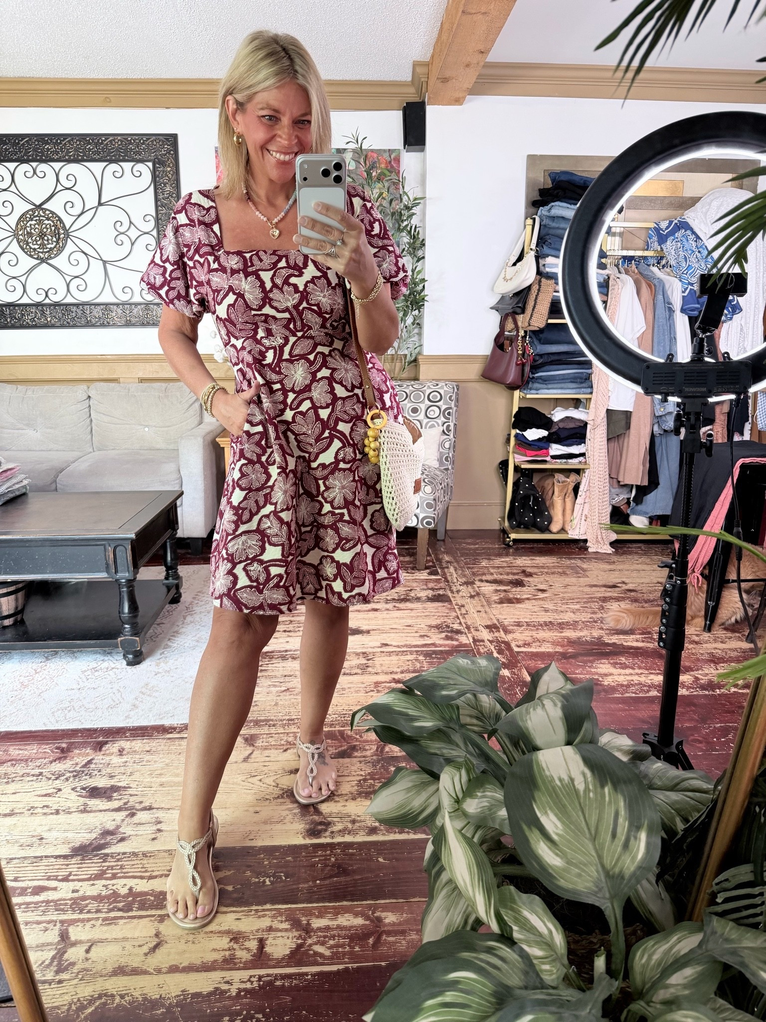 Puff sleeve square neck dress with pockets-size medium. Perfect OOTD for summer :)

#LTKOver40 #LTKSeasonal #LTKMidsize