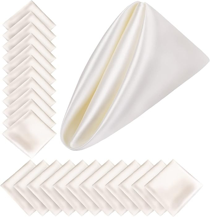 Aneco 24 Pieces Satin Napkin Square 20 x 20 Inches Dinner Napkins Weddings Party Napkin Soft Tabl... | Amazon (US)