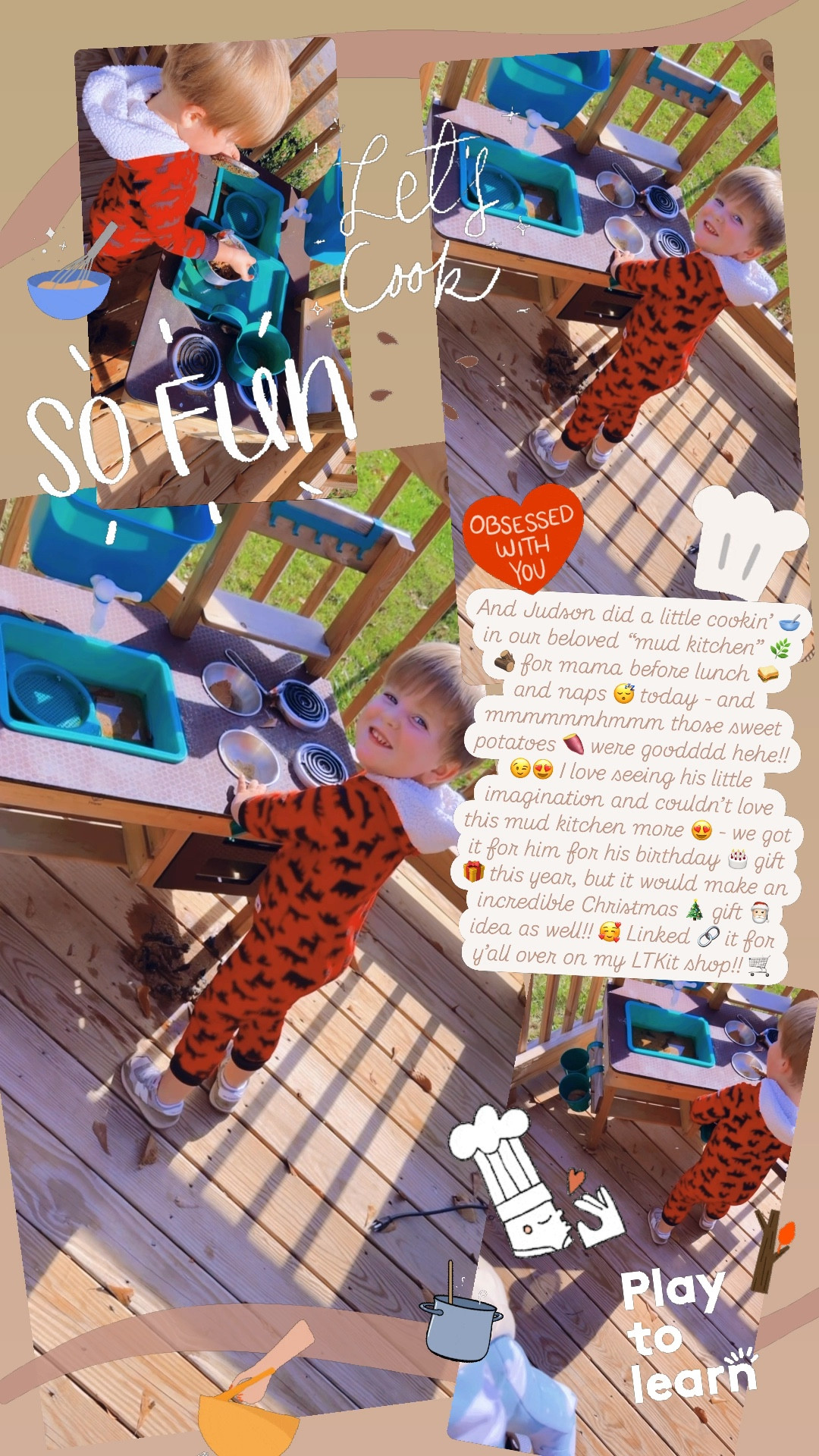 And Judson did a little cookin’ 🥣 in our beloved “mud kitchen” 🌿🪵 for mama before lunch 🥪 and naps 😴 today - and mmmmmmhmmm those sweet potatoes 🍠 were goodddd hehe!! 😉😍 I love seeing his little imagination and couldn’t love this mud kitchen more 😍 - we got it for him for his birthday 🎂 gift 🎁 this year, but it would make an incredible Christmas 🎄 gift 🎅🏻 idea as well!! 🥰 Linked 🔗 it for y’all over on my LTKit shop!! 🛒 

#LTKFamily #LTKBaby #LTKKids
