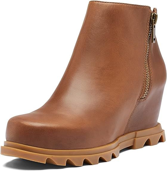 Sorel Women's Joan of Arctic Wedge III Zip Boot — Waterproof Leather Wedge Boots | Amazon (US)