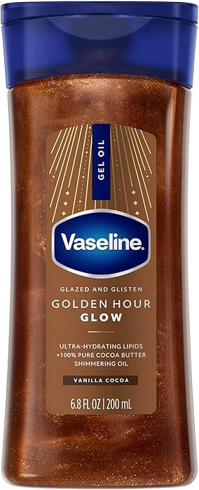 Vaseline Glazed and Glisten Golden Hour Body Gel Oil Glow Vanilla Cocoa Shimmering with Ultra-Hyd... | Amazon (US)