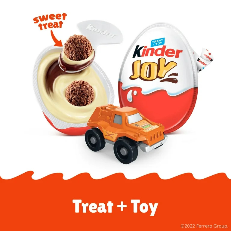 Kinder Joy Chocolate Egg with Sweet Cream, Cocoa Wafer Bites & Surprise Toy, Fun Easter Basket & ... | Walmart (US)