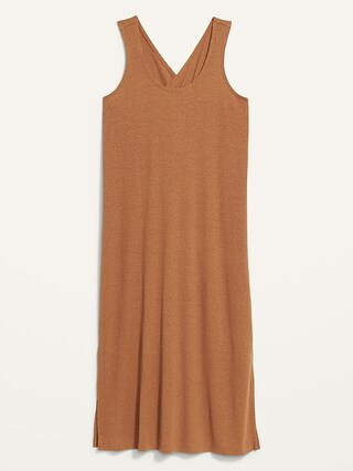 Sleeveless Cross-Back Rib-Knit Midi Shift Dress for Women | Old Navy (US)