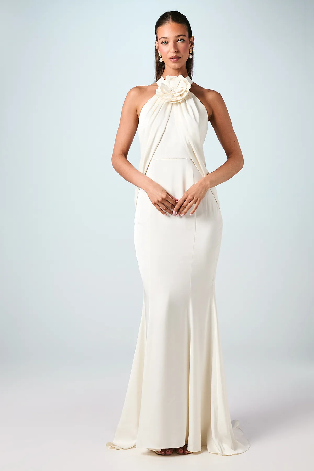 Dresses | Halterneck Satin Wedding Dress With Flower | Coast | Coast UK & IE