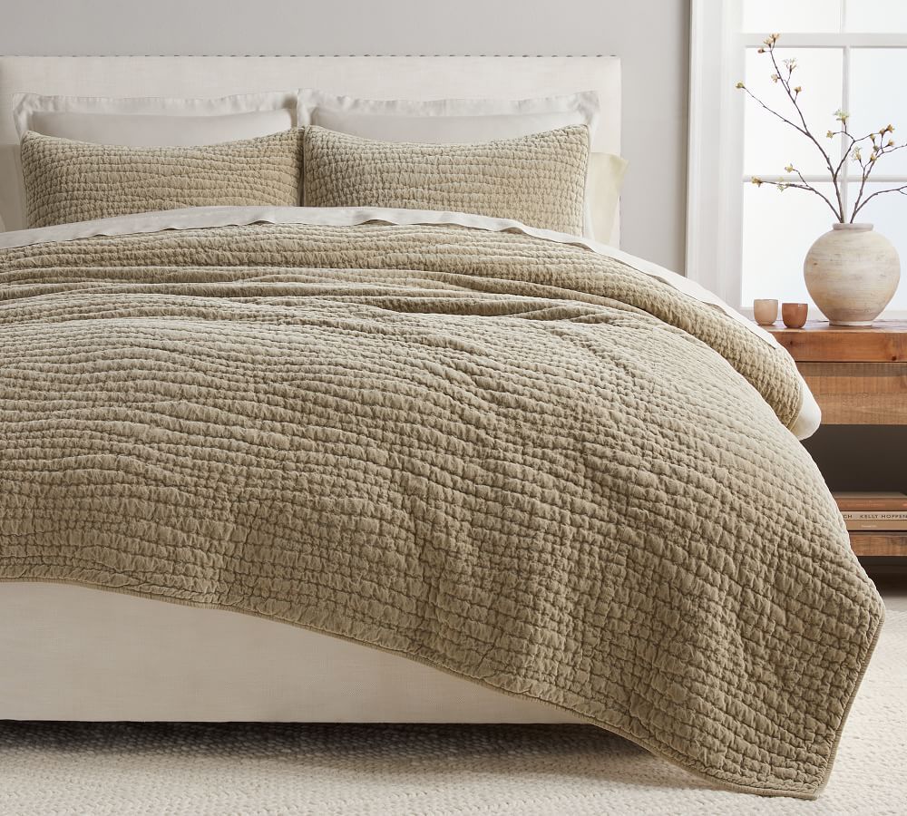 Washed Velvet Handcrafted Quilt & Shams | Pottery Barn (US)